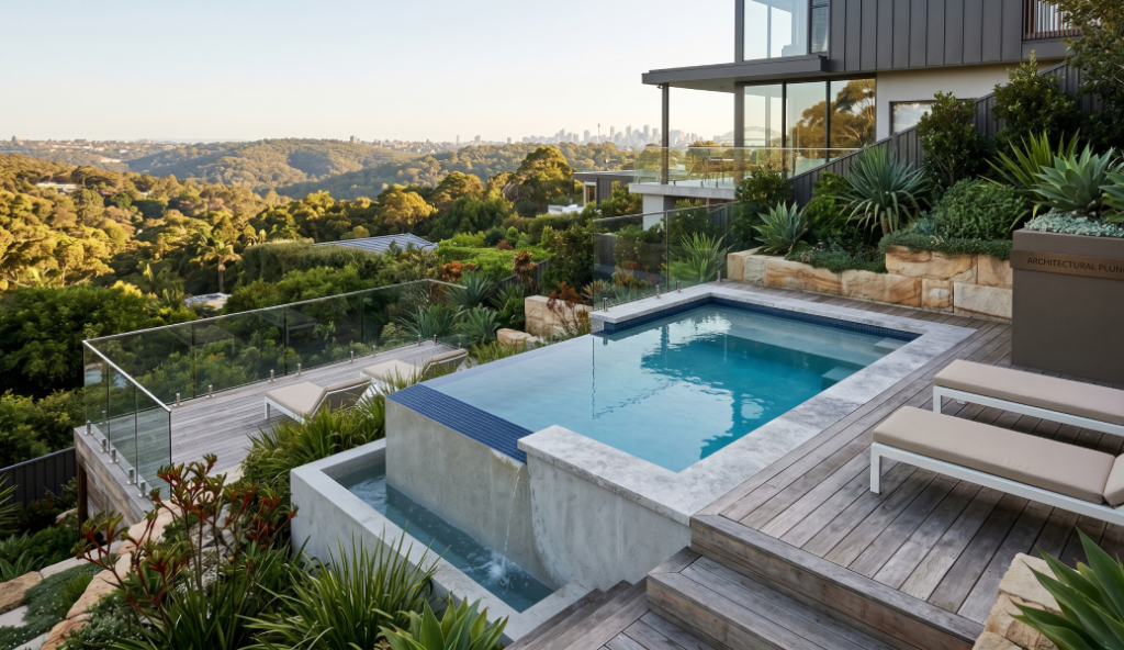 custom concrete & sloping block pools